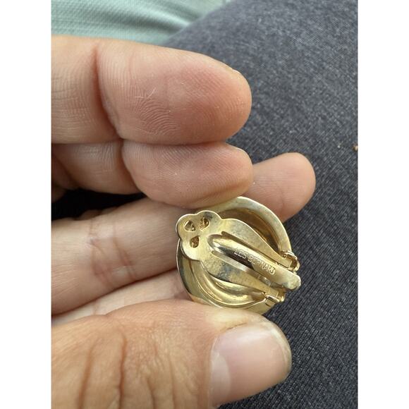 VTG Lot 79 SINGLE Clip-On Gold Tone Earrings Signed Escada Les Bernard Avon - Picture 4 of 16